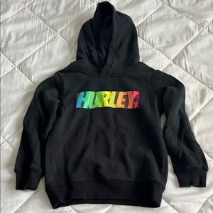 Hurley Black Hoodie with Rainbow Hurley Logo